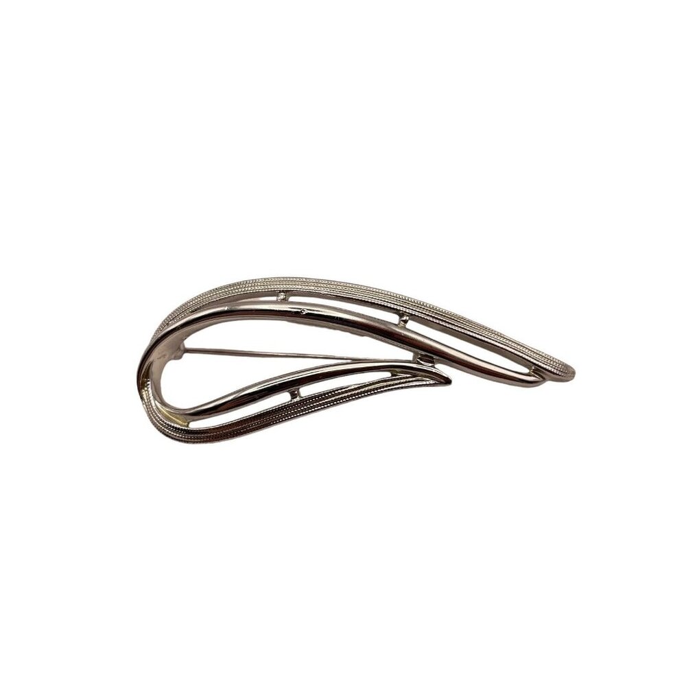 Vintage‎ Sarah Coventry "Stunning" 1958 Swirl Silver Tone Pin Brooch Open MCM